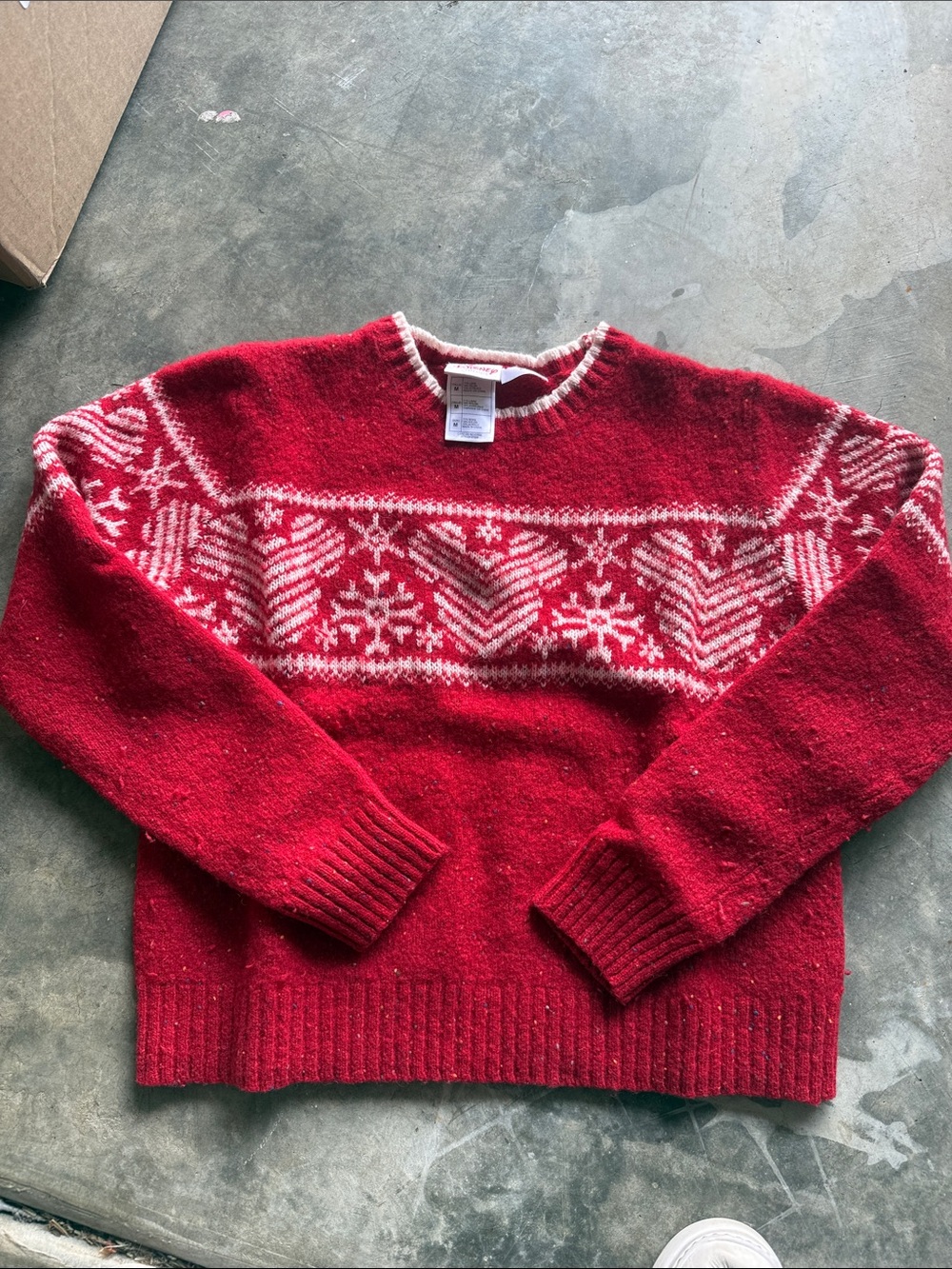 Red Fair Isle Crewneck Sweater - Men